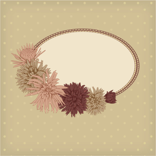 复古风格的花卉框架图片下载