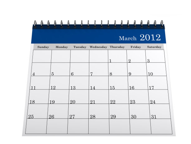 2012年3月日历图片下载