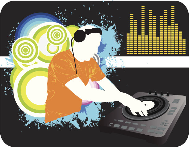 一个戴着耳机的年轻人的画像图片下载