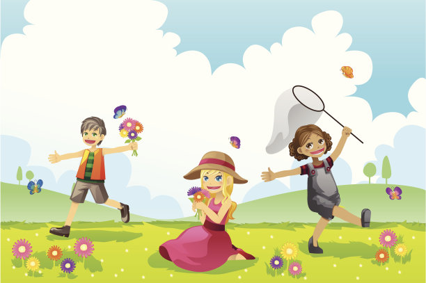 童年插画素材ID：102944926