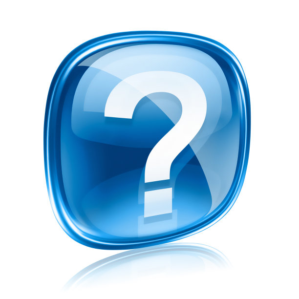 帮助图标蓝色玻璃，孤立在白色背景图片下载