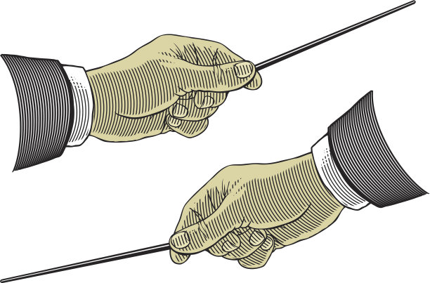 数码插图的两只手持有的指向棒图片下载