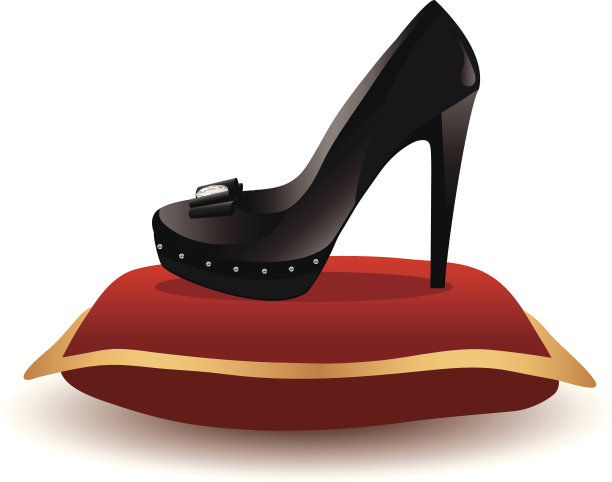 矢量鞋在枕头上图片下载