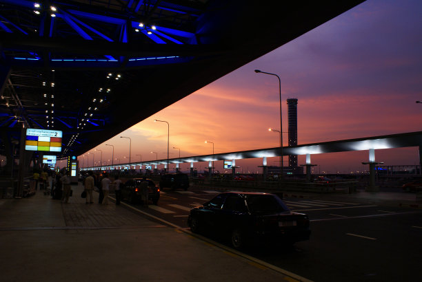 机场日落图片下载