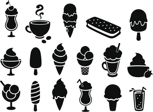 饮料和冰淇淋图标图片下载