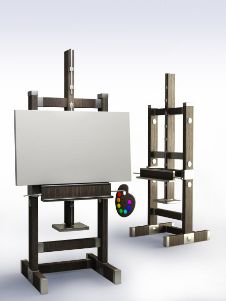 木画架与空白画布隔离图片下载