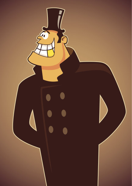 插图漫画绅士。图片下载