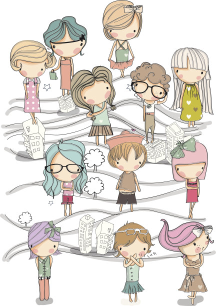 孩子插画素材ID：102965068