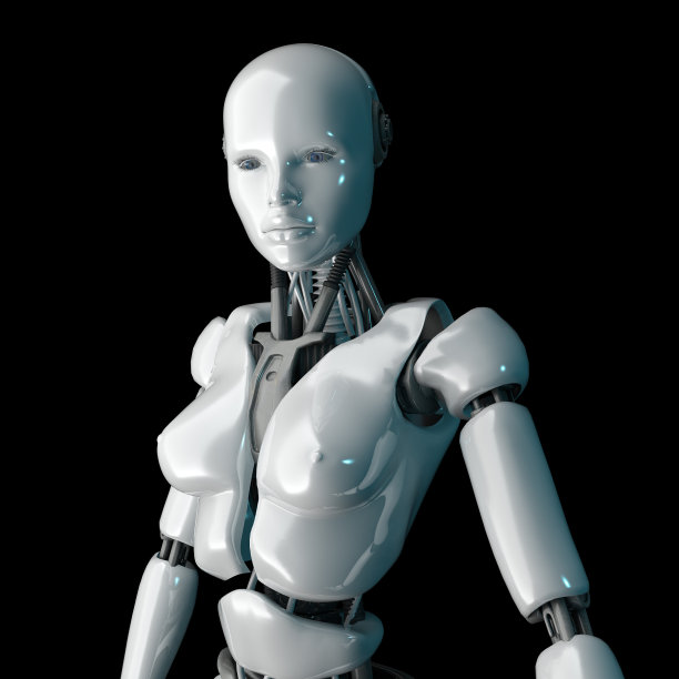 美丽的机器人女人的肖像图片下载