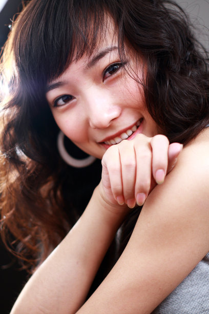 可爱的亚洲女孩的特写图片下载