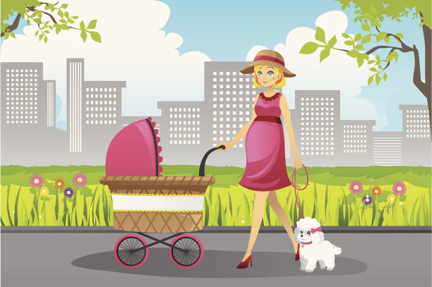 孕妇走素材图片