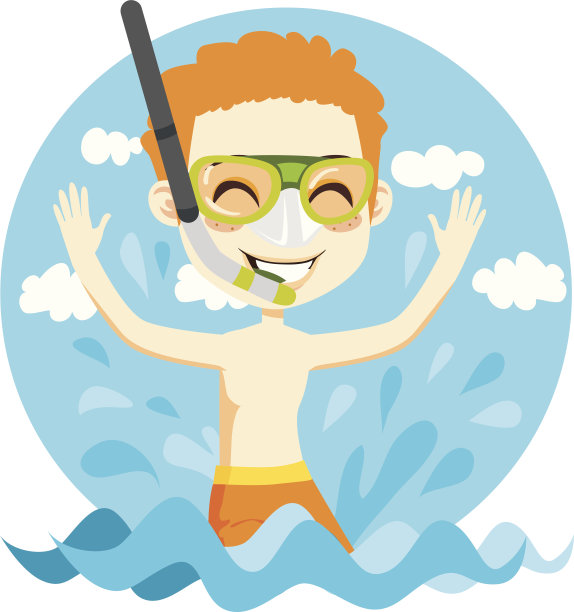 游泳的男孩素材图片