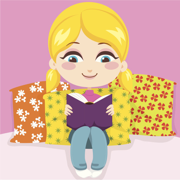女孩阅读书素材图片