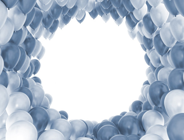 气球蓝色和白色图片下载