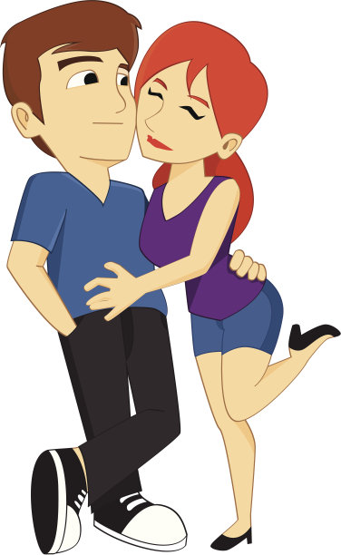 可爱的青少年情侣亲热图片下载