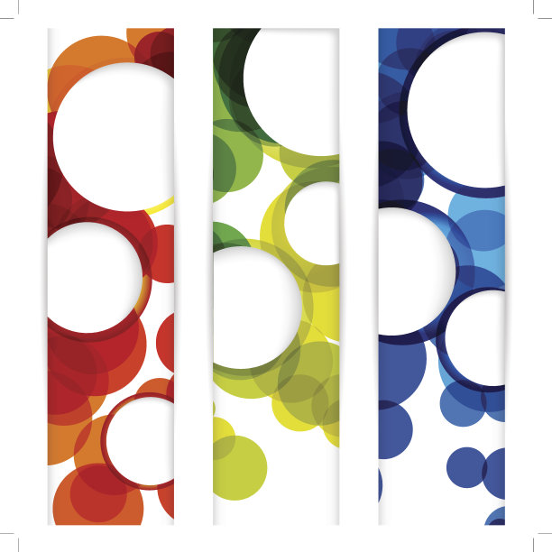 一套彩色的圆形横幅图片下载