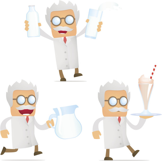 一套有趣的卡通科学家图片下载
