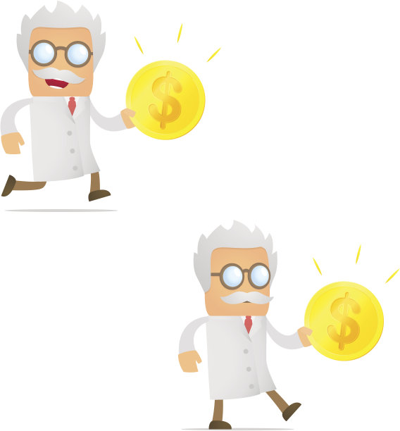 一套有趣的卡通科学家图片下载