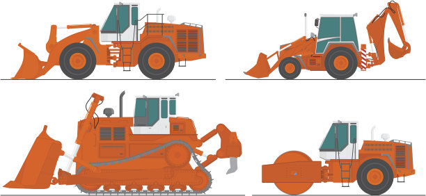 四台施工机械一套图片下载