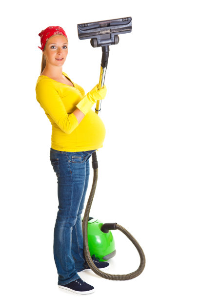 孕妇清洁用吸尘器隔离白色图片下载