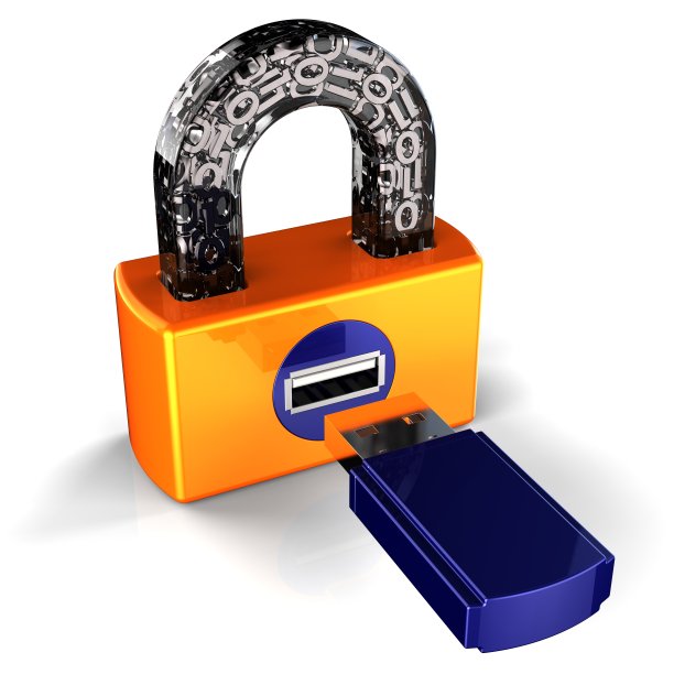 数据安全。数字Usb挂锁概念(高分辨率)图片下载