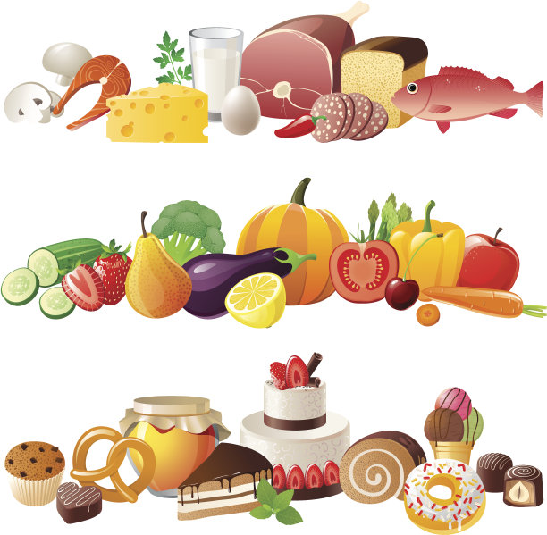 插图的三个边界，都由食物组成图片下载