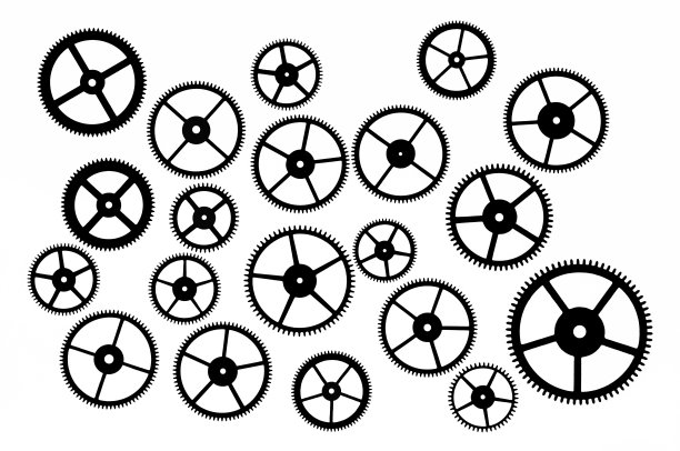 齿轮的剪影。图片下载