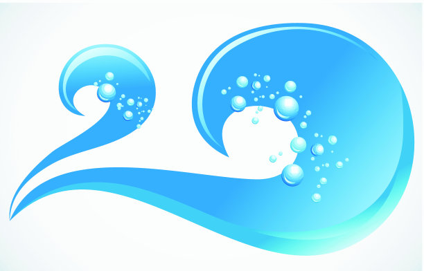 带有气泡的抽象水波图片下载