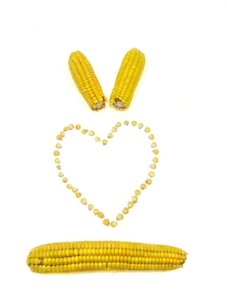 玉米心(孤立在白色背景上)图片下载