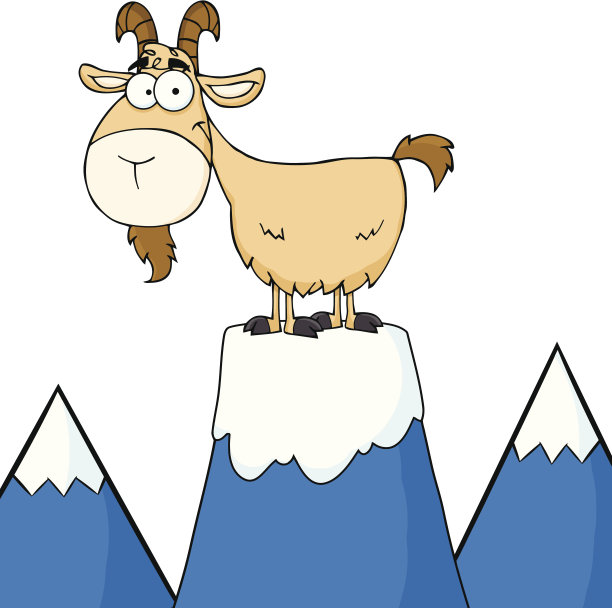 山顶上的长角牛图片下载