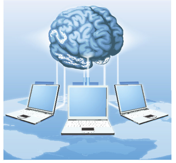 计算机脑计算概念图片下载