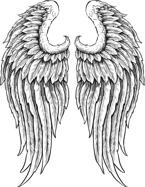 手绘天使翅膀素材图片