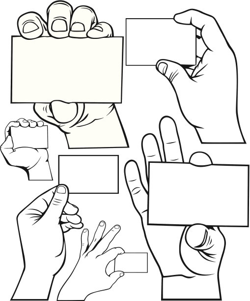 手里拿着一张空白的名片图片下载