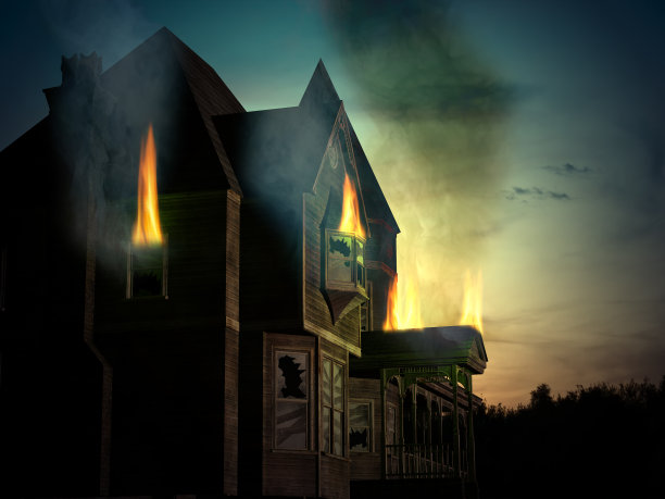 燃烧的3 d的房子图片下载