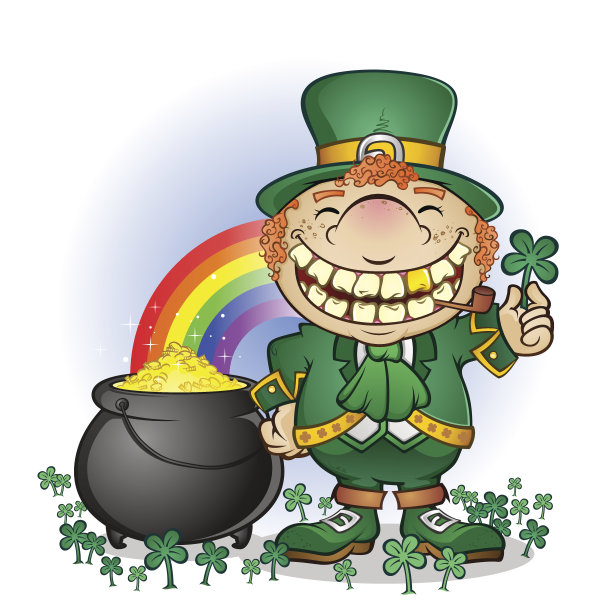 在白色上有一罐金子的矮妖图片下载