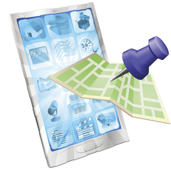 手机地图应用概念图片下载