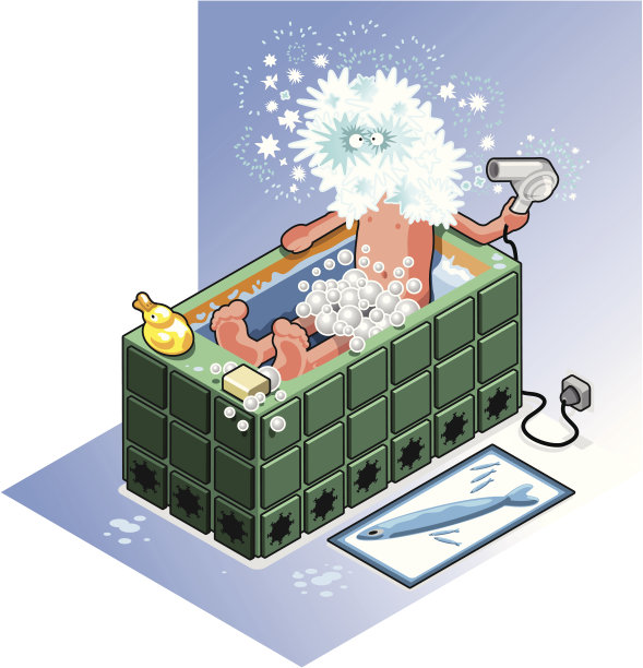 吹风机在浴缸里图片下载