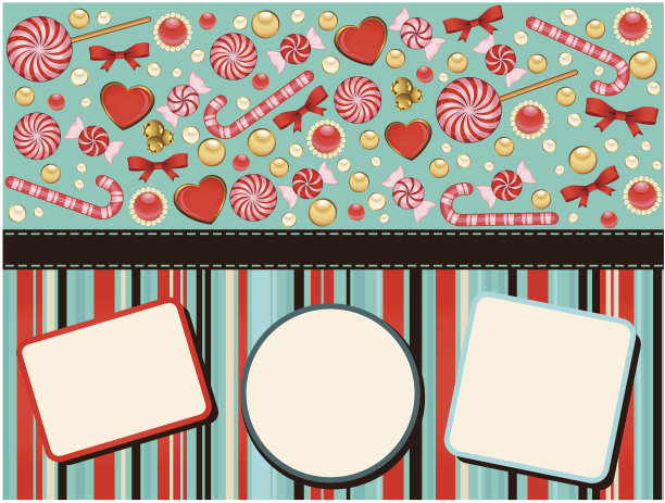 圣诞背景与糖果手杖。向量图片下载