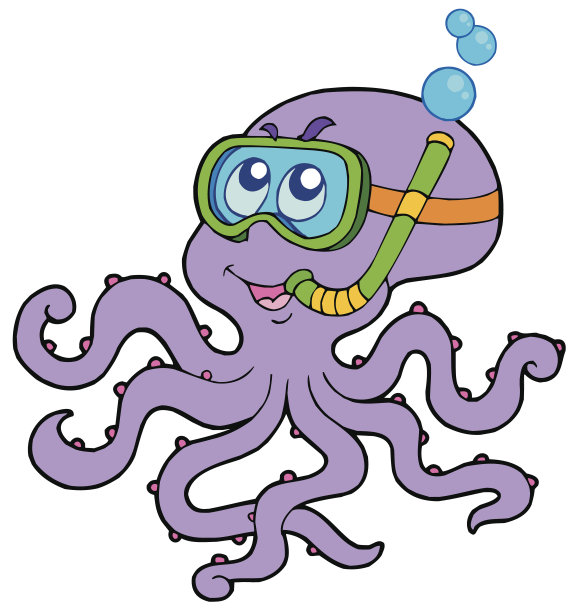 章鱼潜水潜水图片下载