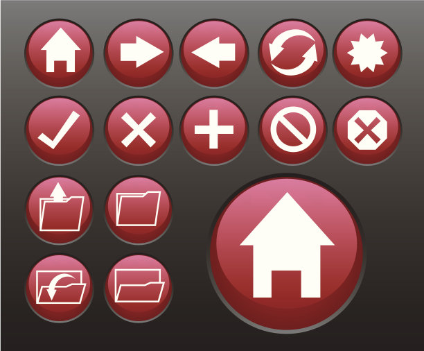 红色浏览图标图片下载