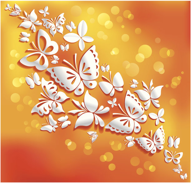 阳光下的纸蝴蝶。图片下载