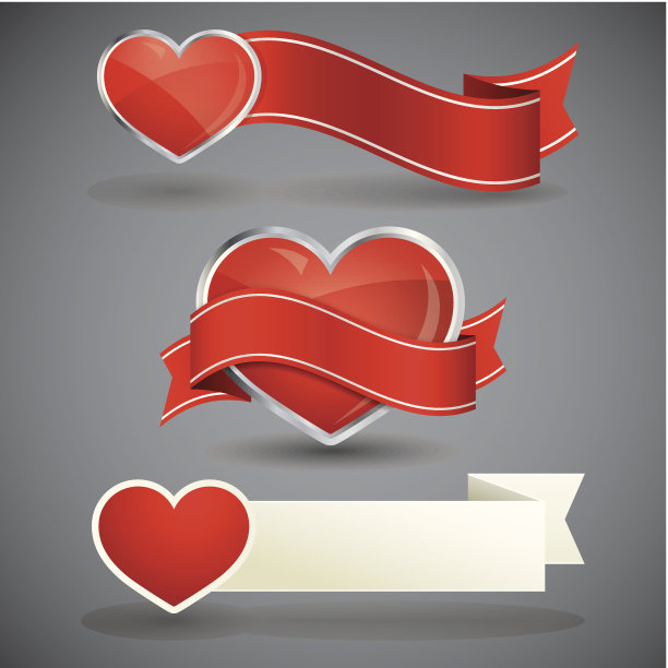 情人节。横幅集图片下载