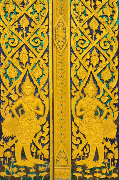 泰国古庙壁画图案。图片下载