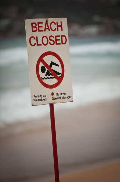 海滩关闭的迹象图片下载