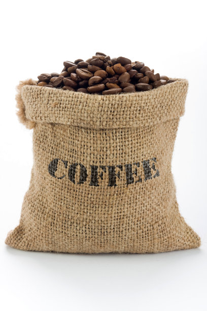 一袋有标签的咖啡豆图片下载