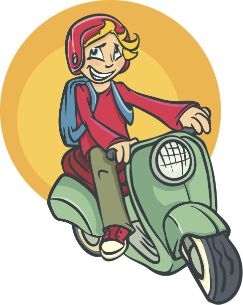 骑摩托车的男孩图片下载