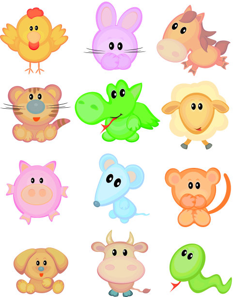 可爱的动物，有趣的星座。图片下载