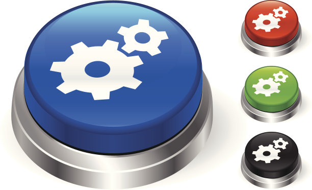 机械齿轮图标3D按钮图片下载