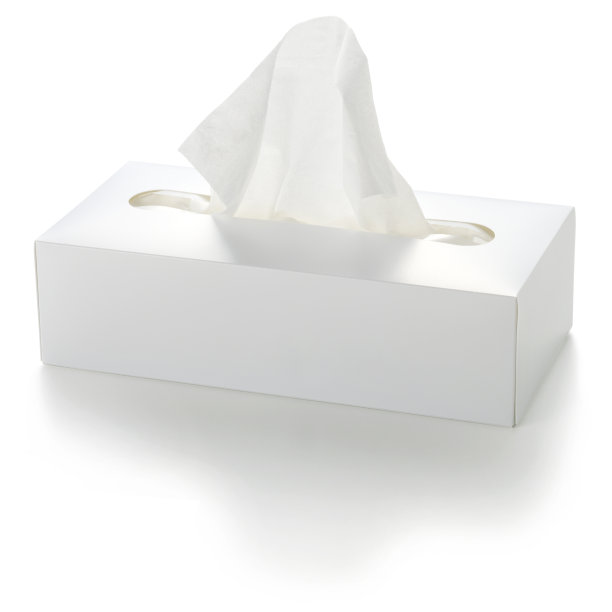 白色背景上的白色纸巾盒图片下载