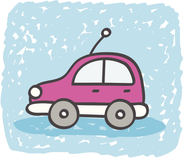 汽车玩具卡通插图图片下载